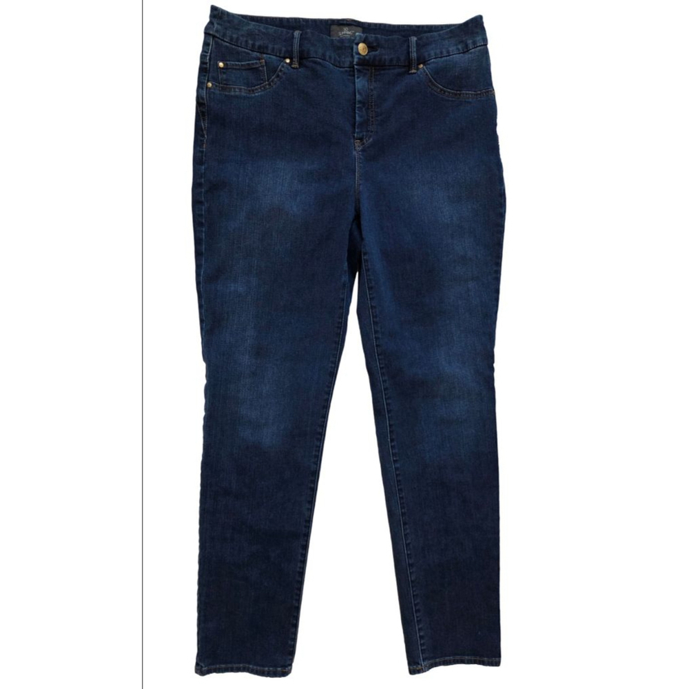Women's Chico's Dark Wash Blue Straight Leg Jeans Size 2
